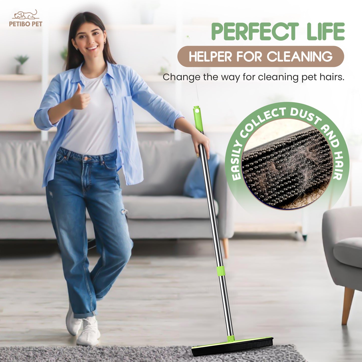 PetiboPet™ Pet Hair Rubber Broom