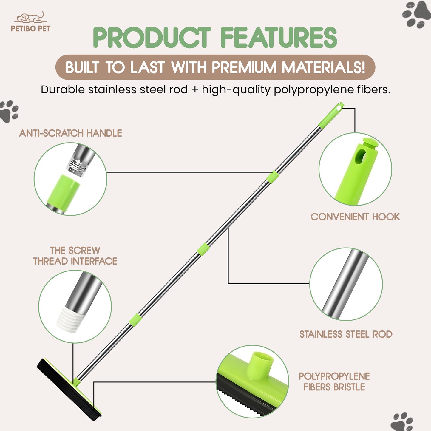 PetiboPet™ Pet Hair Rubber Broom