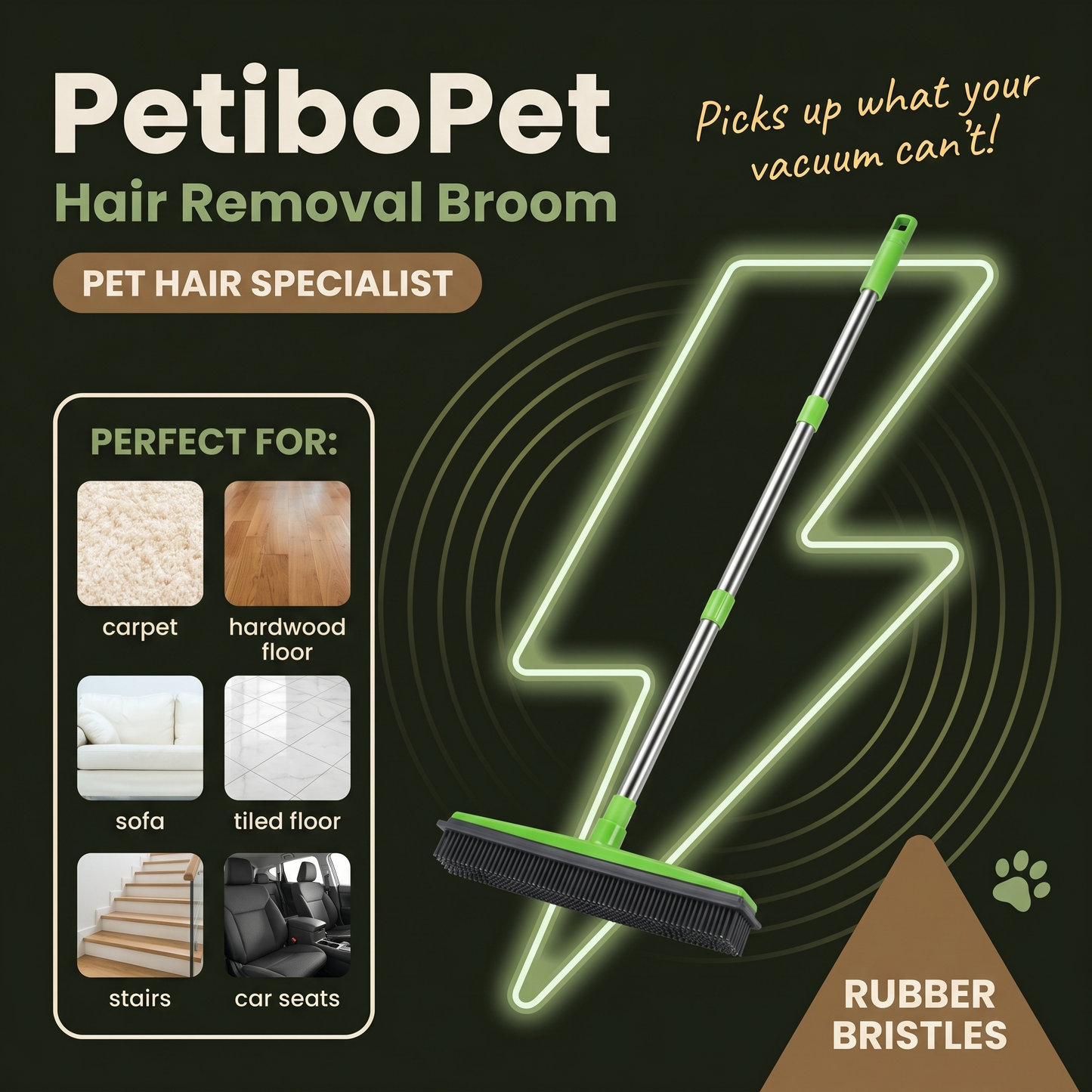 PetiboPet™ Pet Hair Rubber Broom